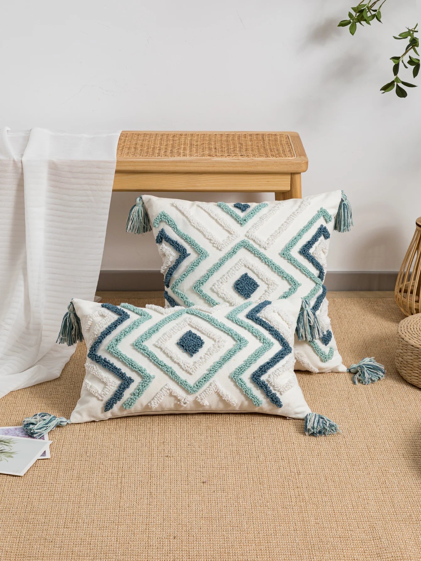 Geometric Bohemian-Style Throw Pillow Cover