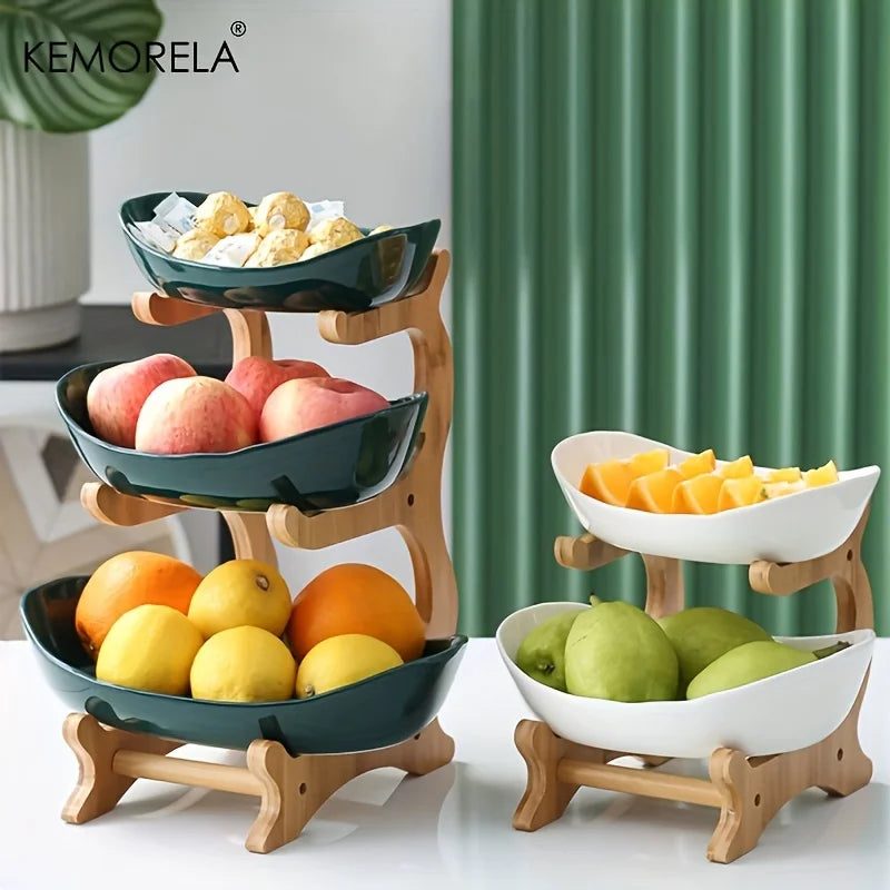 2/3-Layer Fruit & Snack Tray – Modern Plastic Multi-Tier Stand for Candy, Dried Fruit, Cakes, Salads & Home Living Room Display