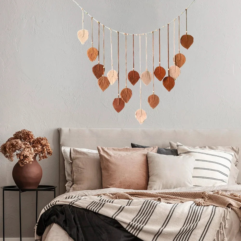 Macrame Hanging Leaf Wall Art