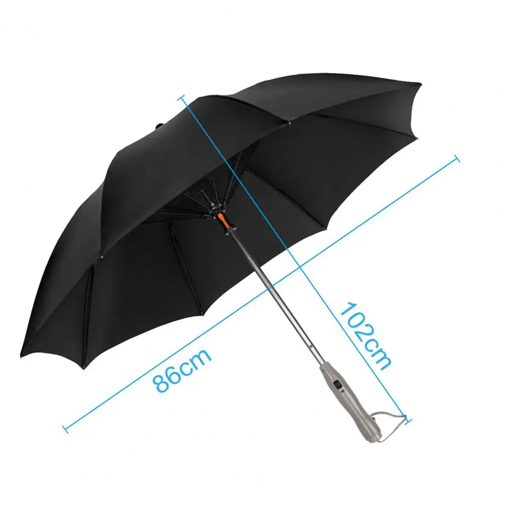 🌞 3-in-1 Cooling Sun Umbrella – Built-in Fan, Water Mister & UV Block