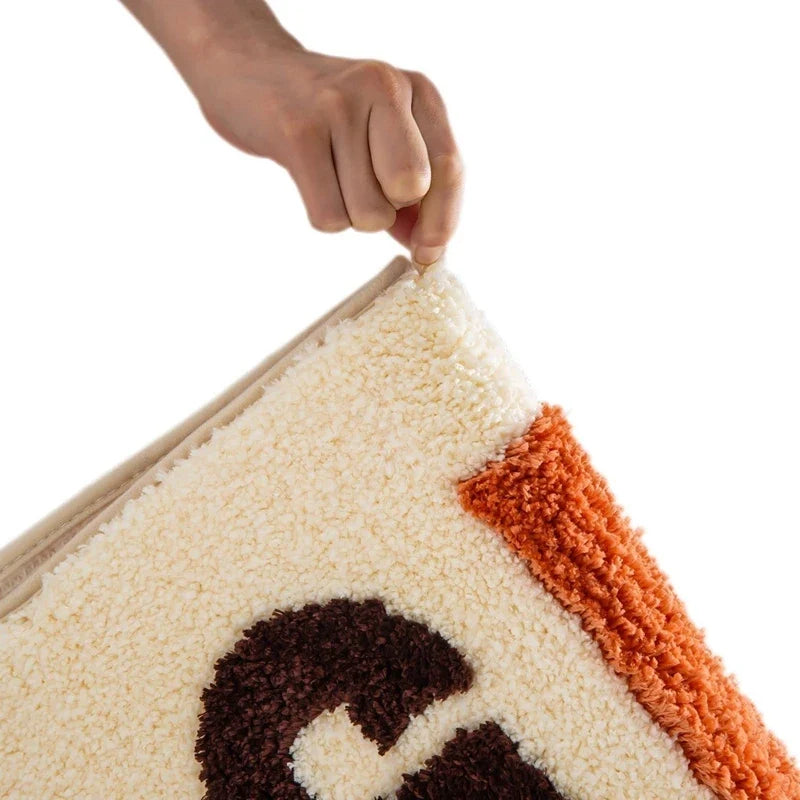 GET NAKED Tufted Bath Mat – Colorful Microfiber Rug for Boho Bathroom Vibes
