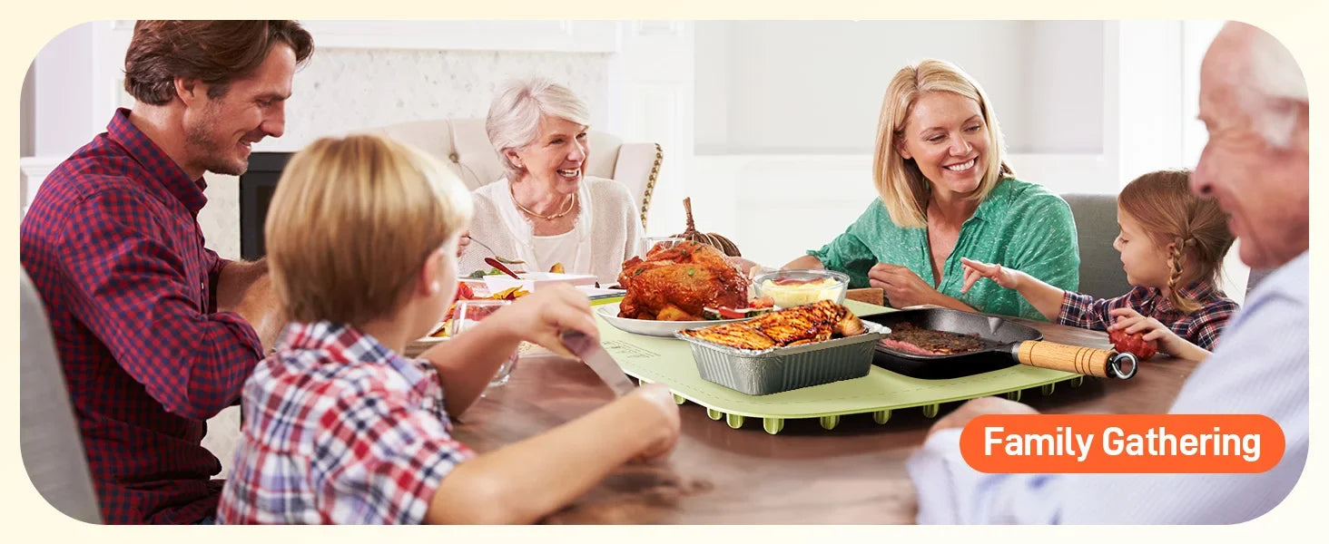 Electric Warming Tray – Portable Foldable Food Warmer Plate with 8-Temp Settings, Smart Fast-Heating Mat for Buffets, Parties & Home Use