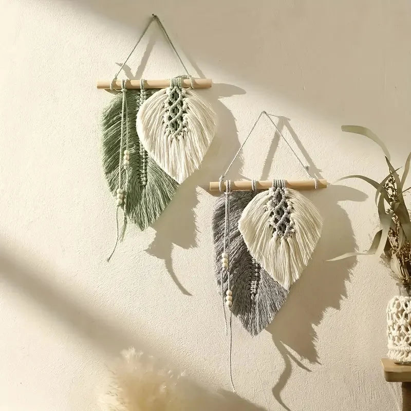Handmade Macramé Leaf Wall Hanging