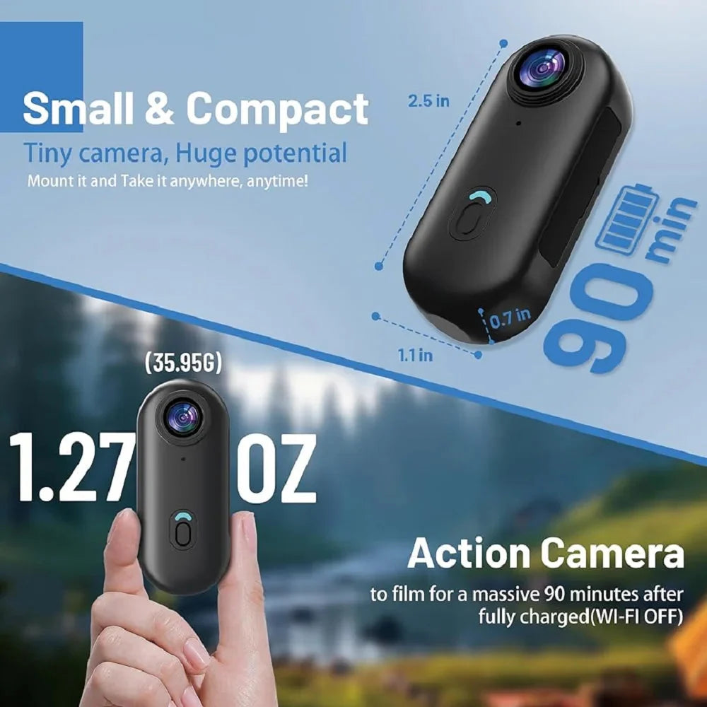 🐾 4K HD Mini Pet Collar Camera – Portable Dog & Cat Neck Camera