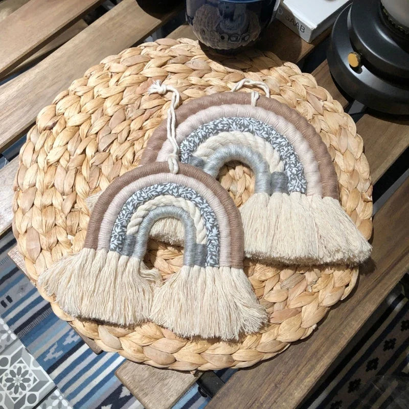 Handmade Cotton Rainbow Wall Hanging