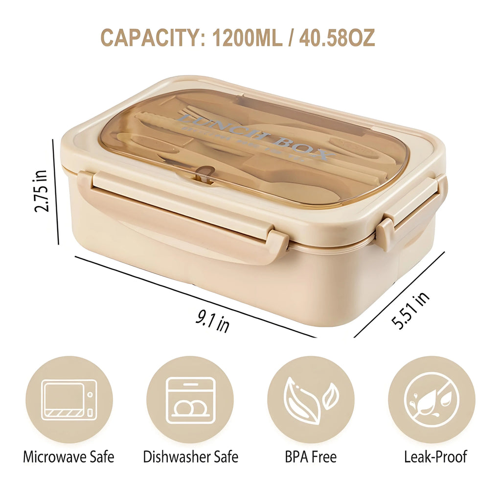 40oz Bento Box - 3-Tier Meal Prep Kit ✔FDA Food-Grade & LeakGuard™ (Office/Gym Essentials)