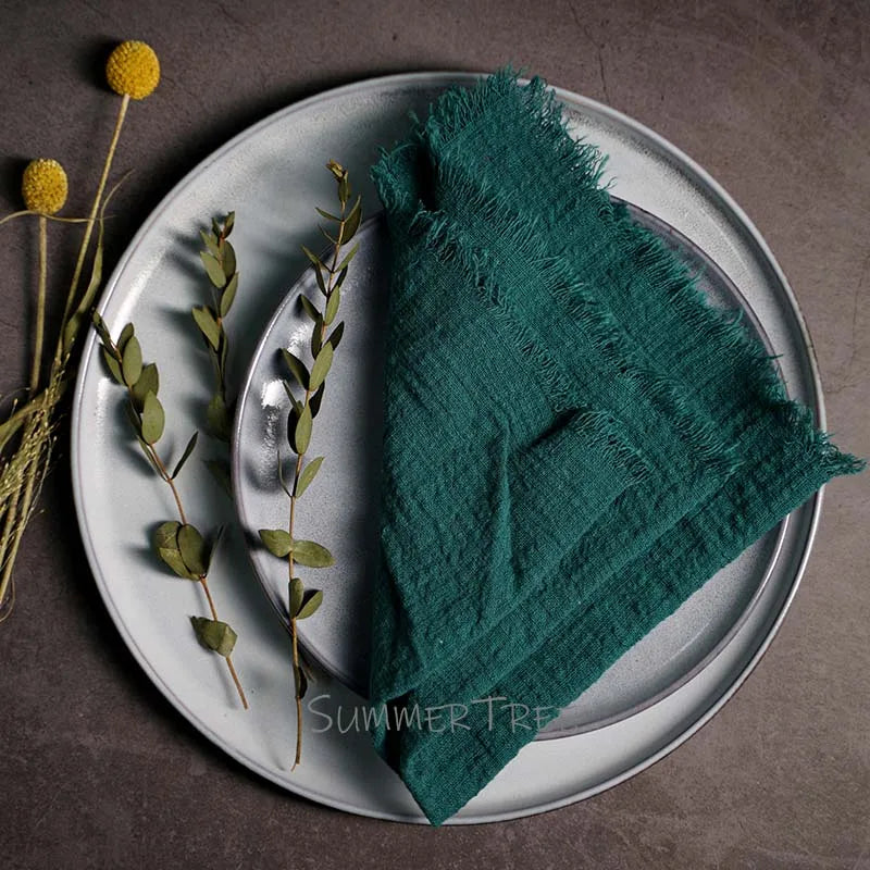 Rustic Cotton Gauze Reusable Napkin – Boho Kitchen & Table Decor - Rust