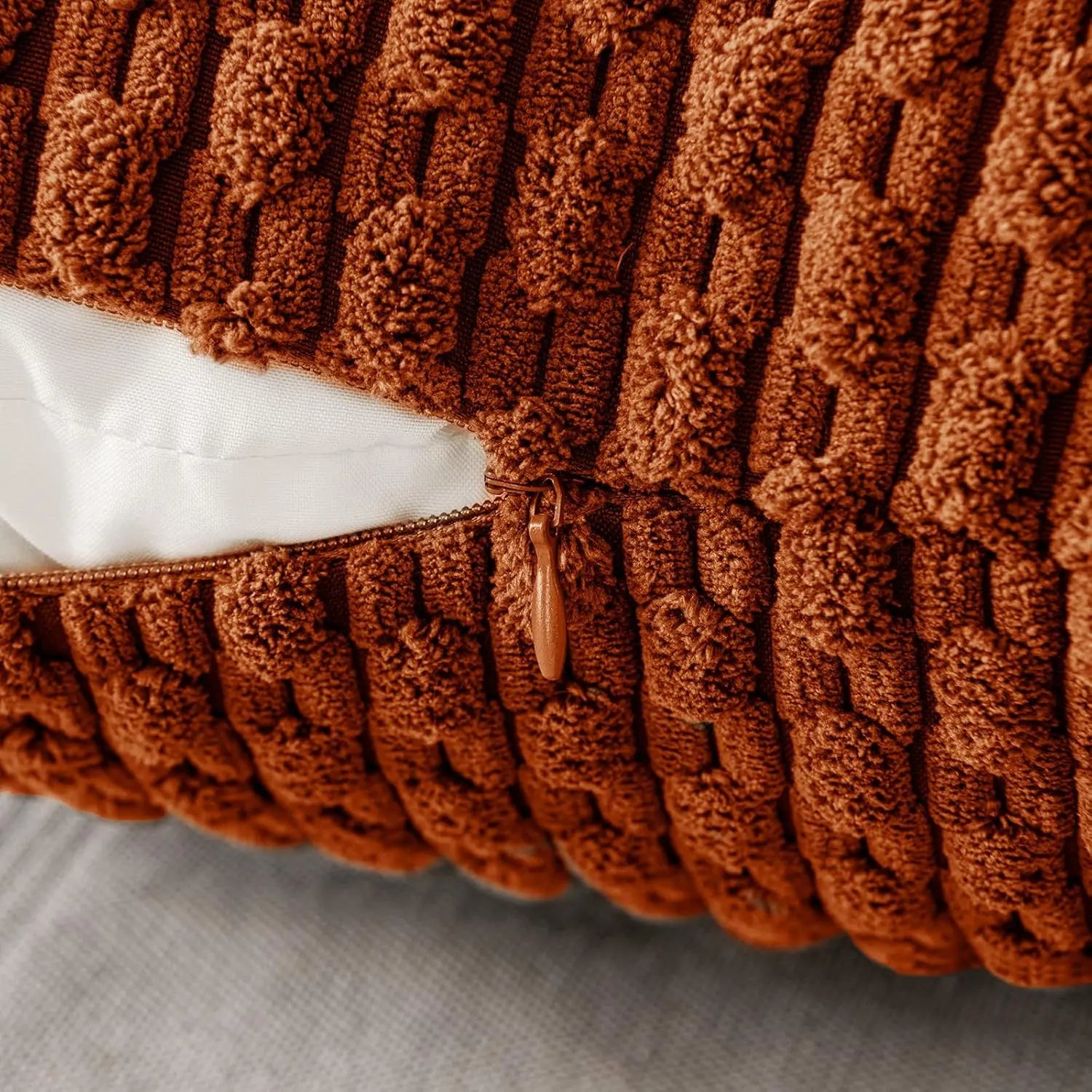 Soft Striped Throw Pillow Cover for Fall