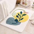 Boho Plant Art Non-Slip Bath Mat – Soft & Absorbent Bathroom Rug with Abstract Leaves