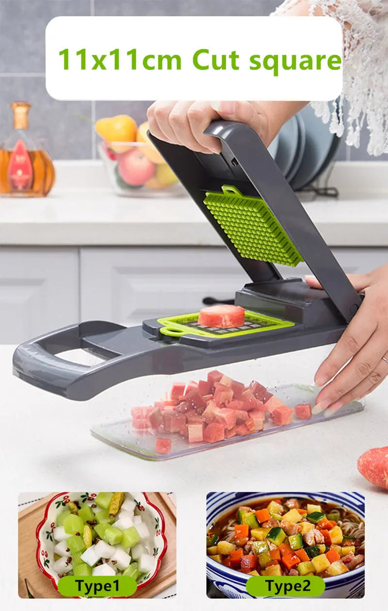 14 In 1 Multifunctional Vegetable Chopper, Cutter Vegetable Dicer Slicer Cutter Mandoline Onion Chopper For Onion Potato Tomato