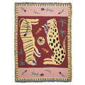 Two Leopard Tapestry Throw Blanket – Woven Cotton Blend Boho Animal Print Blanket for Sofa, Bed & Home Decor