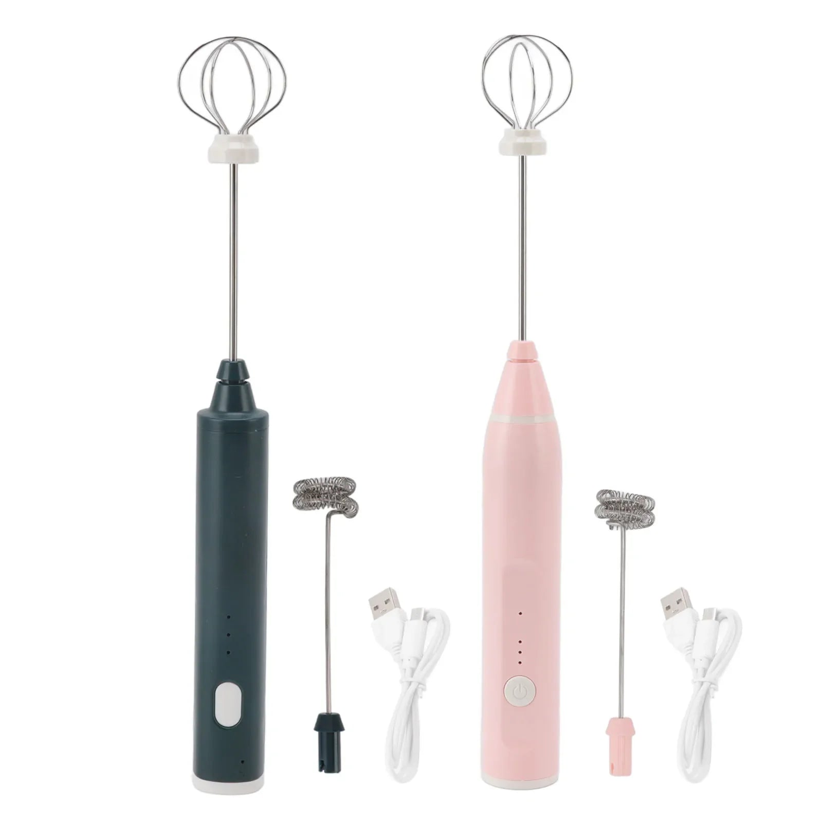 Clearance Deal Electric Whisk 2 Stainless Steel Heads Mini Cordless Multifunction Coffee Milk Frother Waterproof Stirring Tool