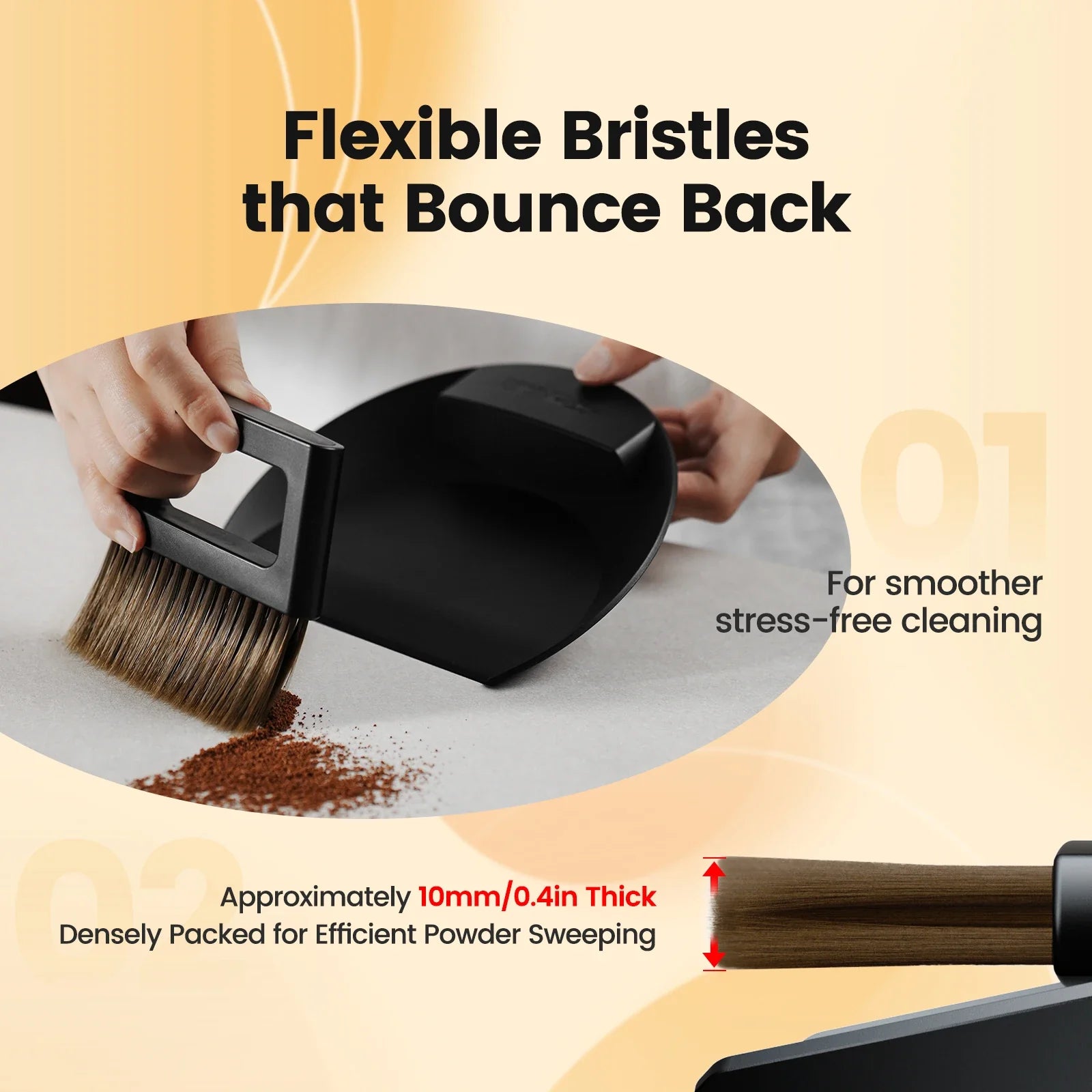 MHW-3BOMBER Coffee Bar Brush Magnetic Storage Dustpan & Brush Set Portable Cleaning Brush with Handle Kitchen Bar Cleaning Tools