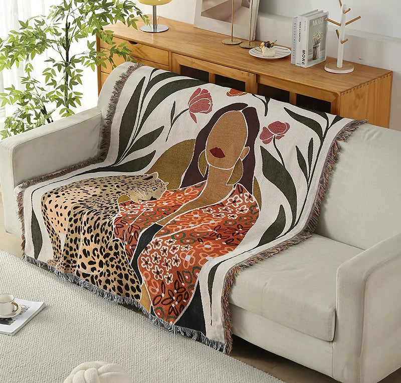 Boho Tassel Throw Blanket