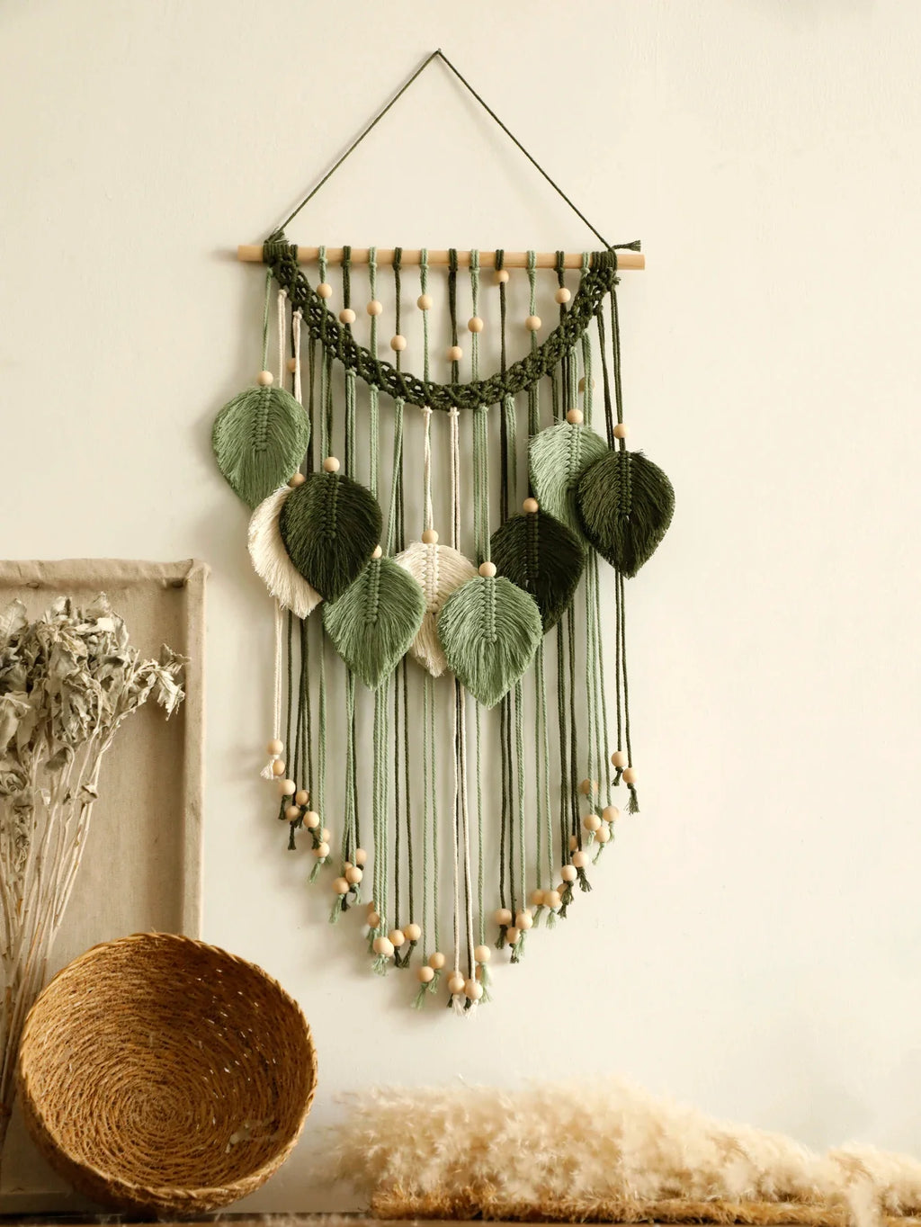 Leaves Hand-Woven Macrame Tapestries