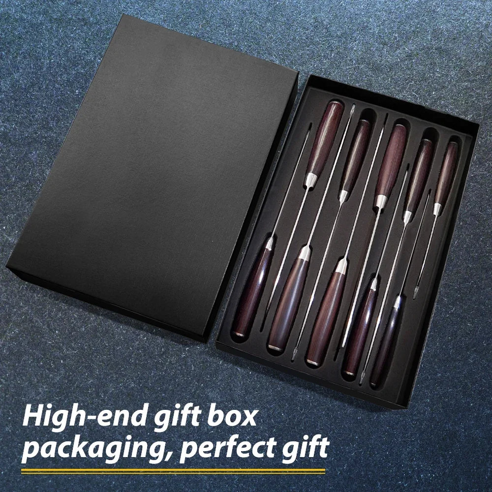 8/10pcs Gift Japanese Kitchen Knives Set Laser Damascus Pattern Chef Knife High Carbon Stainless Steel Sharp Fruit Slicing Knife