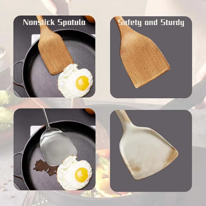 5-Piece Wooden Kitchen Utensil Set – Heat & Rot Resistant, Odor-Free Cooking Tools