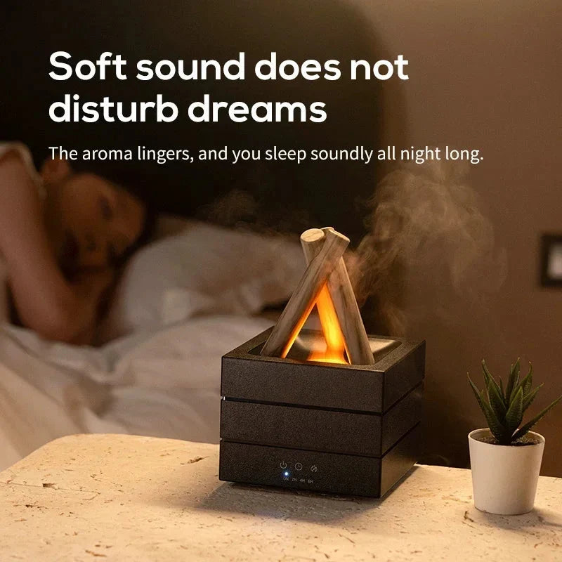 🔥 280ml Flame Aroma Diffuser – USB Humidifier with Remote & LED Light