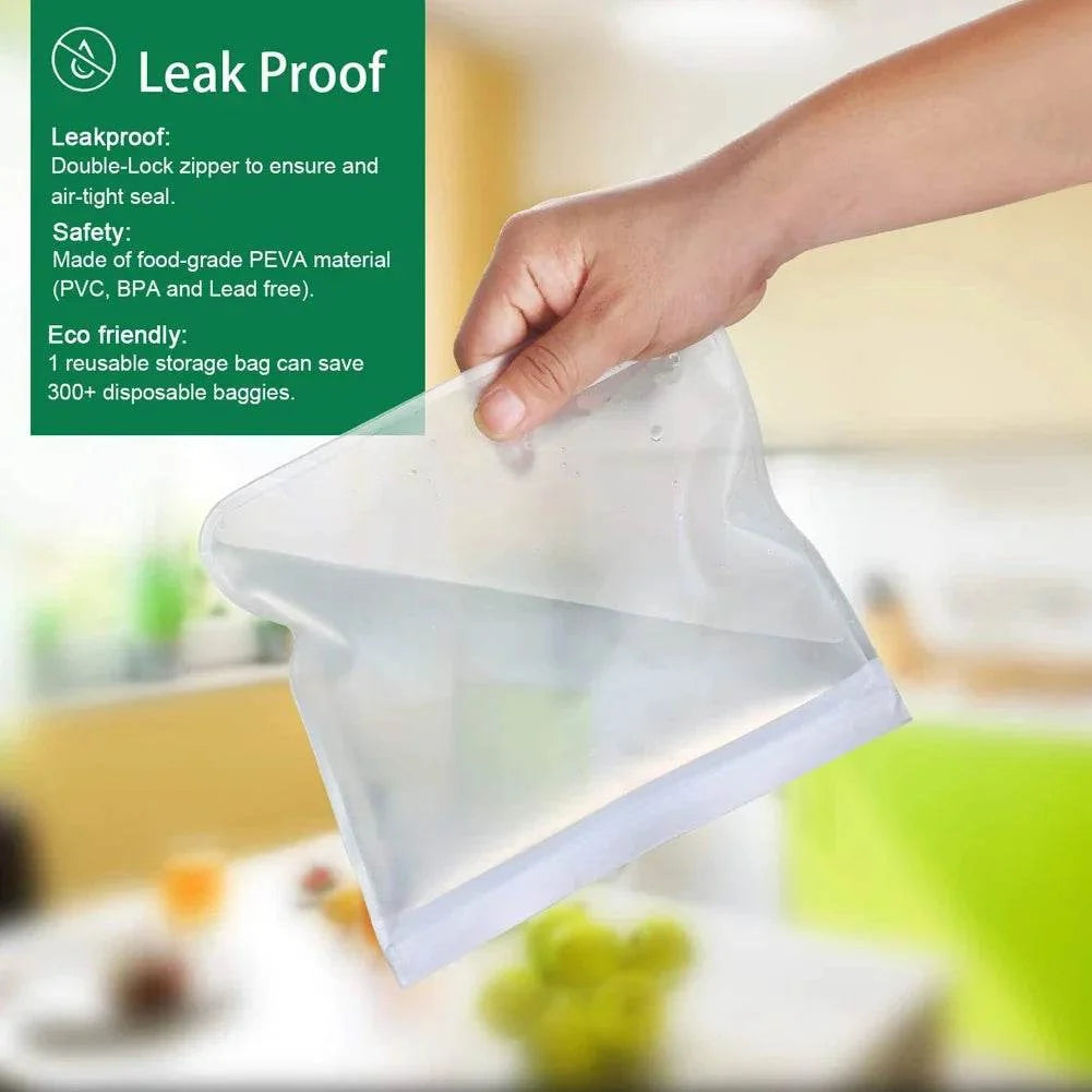 Silicone Food Storage Containers – Stand-Up Zip-Shut Bags