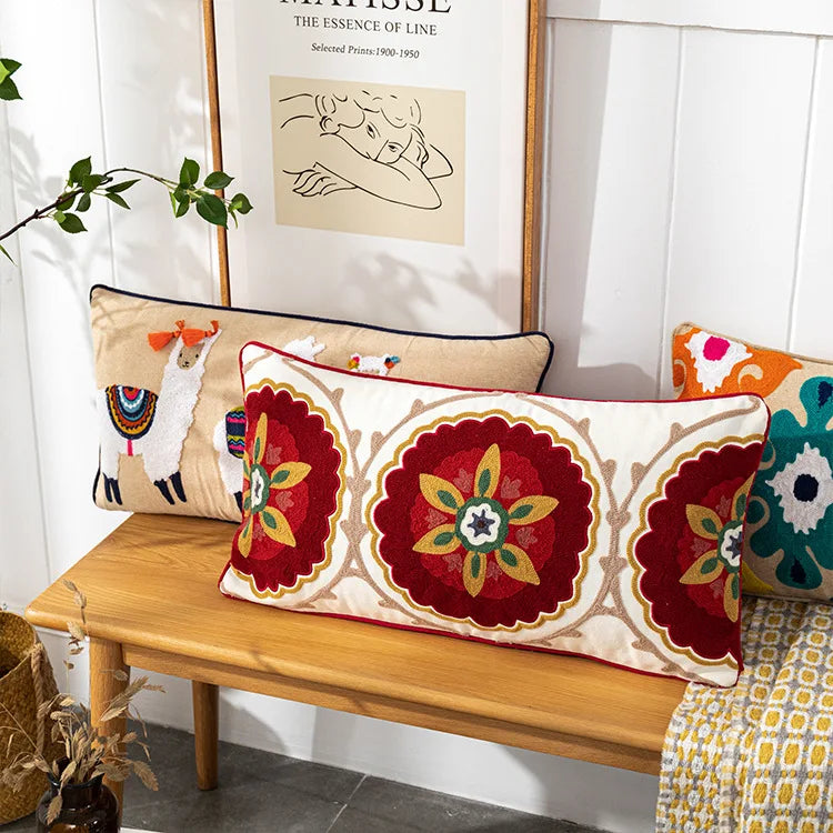 Bohemian Embroidered Throw Pillow Covers