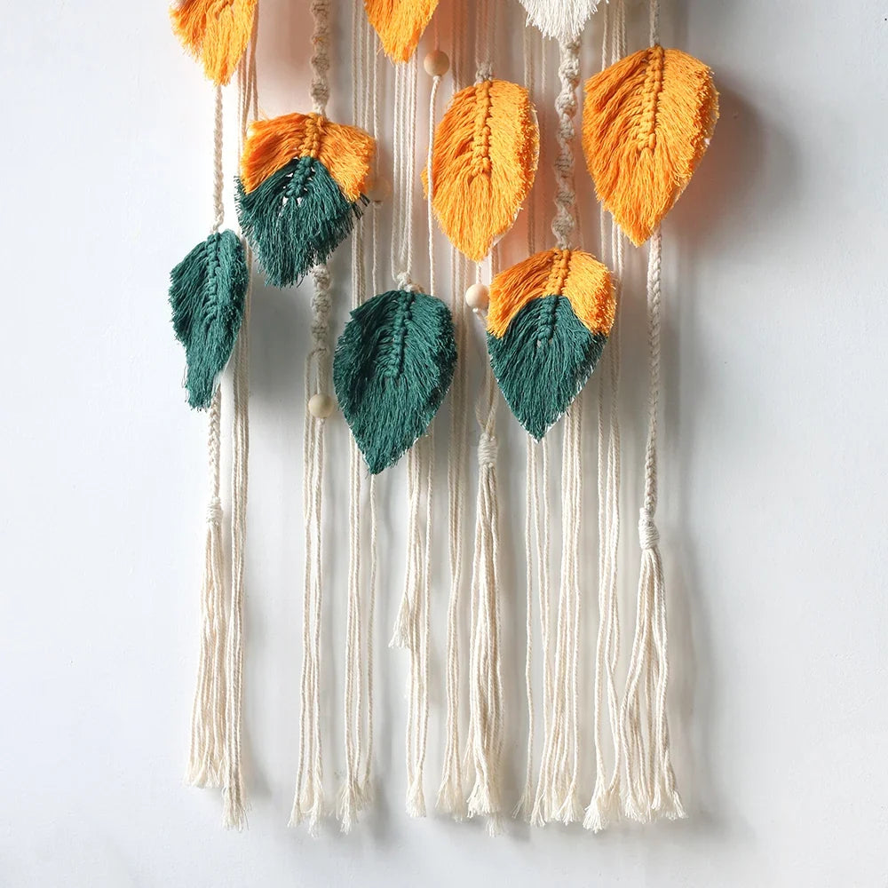 Leaves Hand-Woven Macrame Tapestries