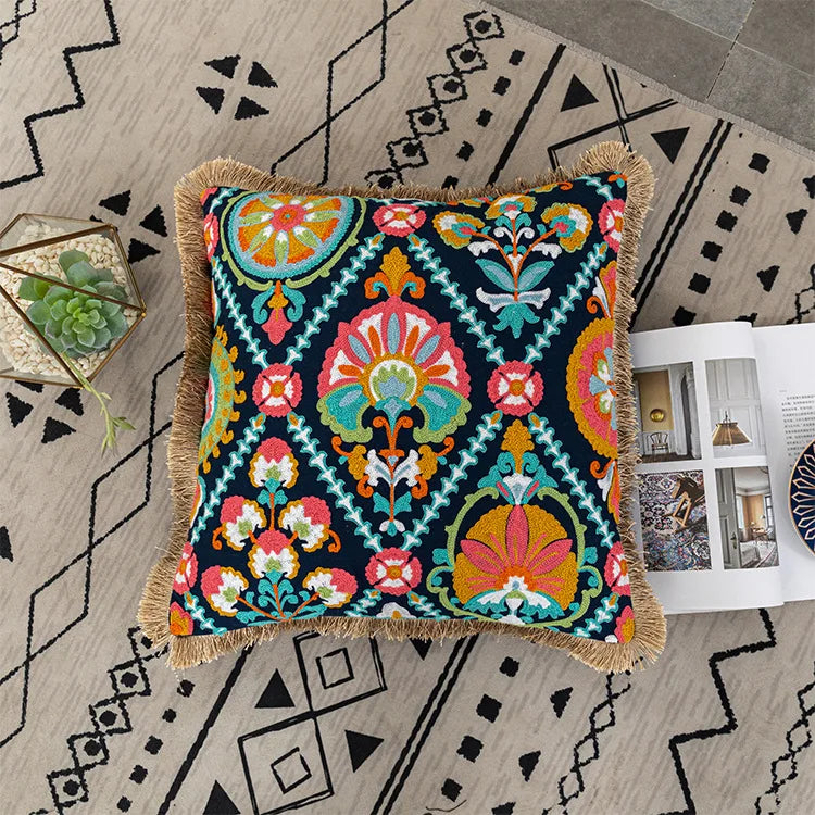 Bohemian Embroidered Throw Pillow Covers