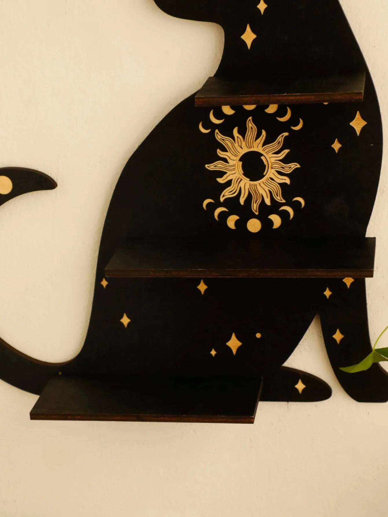 Animal Shaped Moon Phase Crystal Wall Shelf