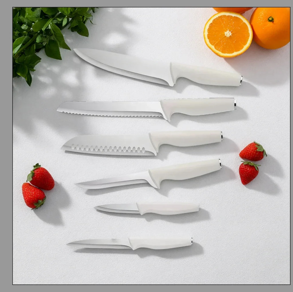 15 pieces kitchen stainless steel knife set, multi-purpose, ergonomic for long-term use without getting tired, all-round cutting