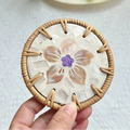 Boho Coastal Woven Shell Coaster