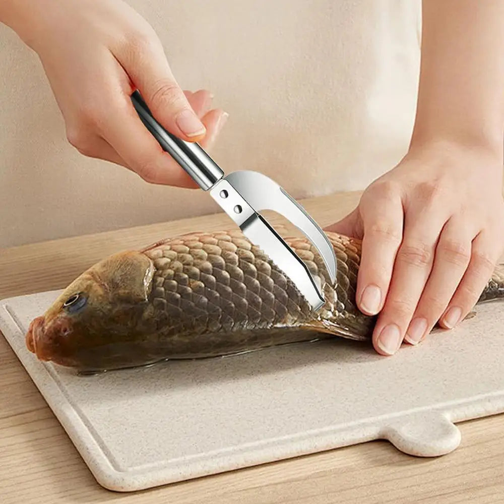 Fish Scale Remover Knife Picking shrimp thread Stainless Scaler for Fish Cleaning Tools Fish Skin Brush Tongs Kitchen Tweezers