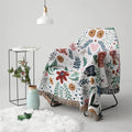 Floral Deer Forest Woven Throw Blanket