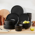 Vancasso 18/24 Piece PLAYB Ceramic Plate Set – Reactive Glaze Stoneware Dinnerware with Dinner, Dessert, and Cereal Bowls