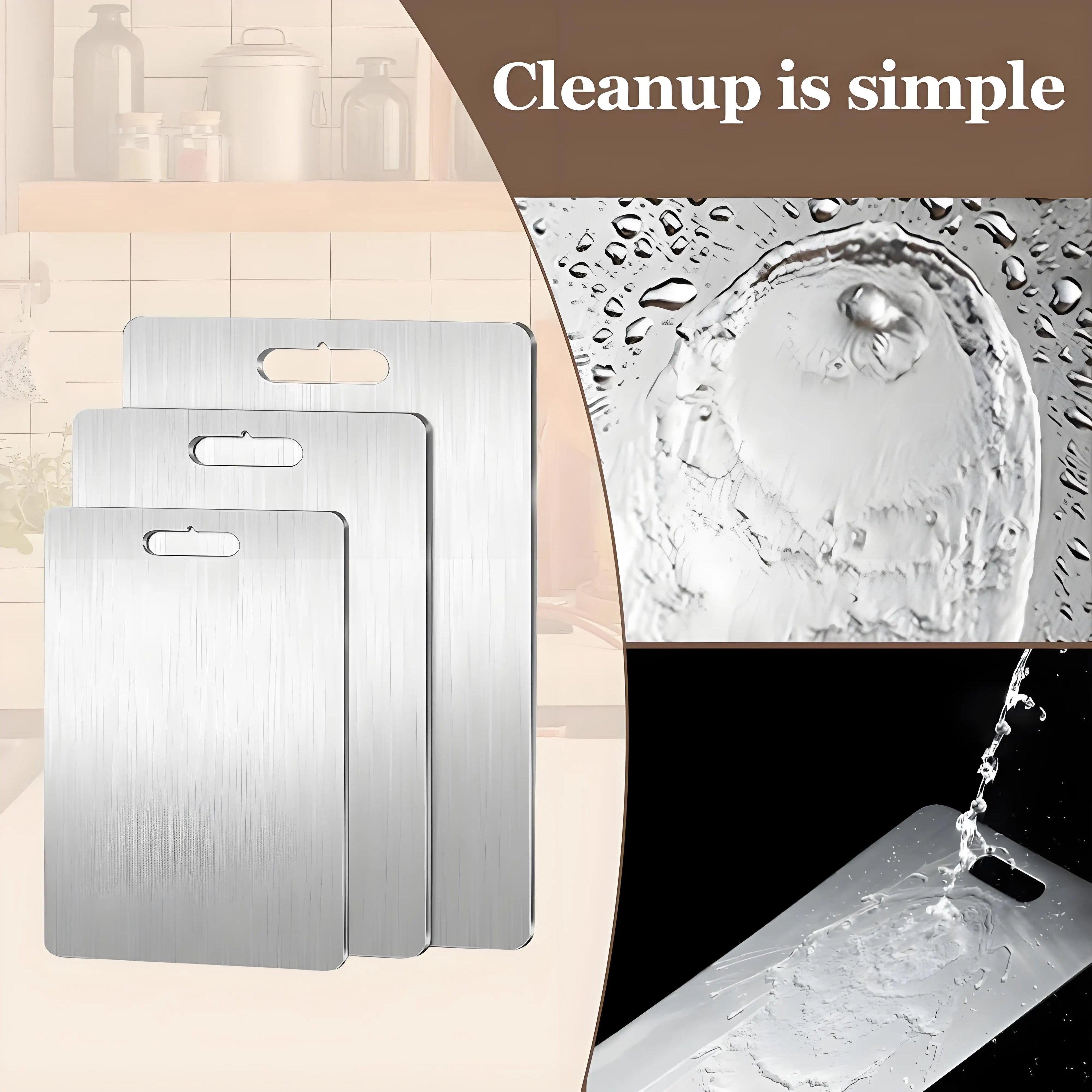 Stainless Steel Chopping Board | Dishwasher Safe & Scratch Resistant | Hygienic Metal Cutting Board for Meat & Vegetables