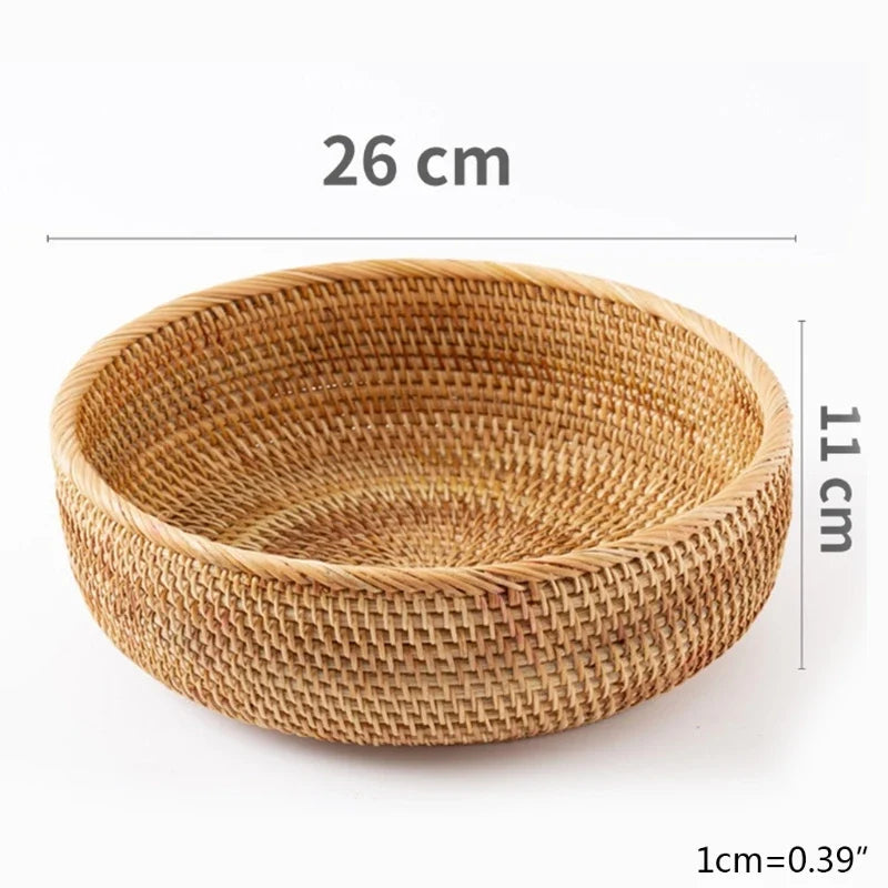 Handwoven Rectangular Rattan Wicker Basket