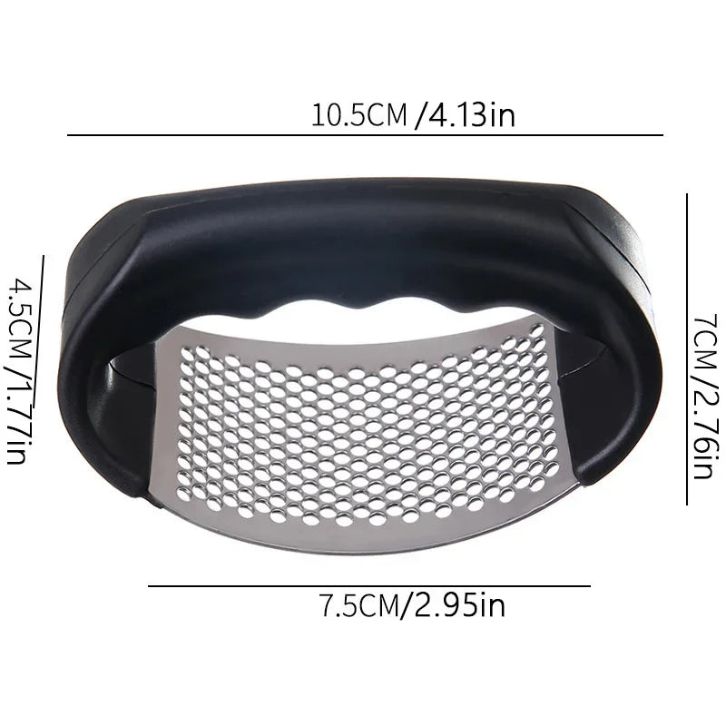 Heavy-Duty Metal Garlic Crusher - Easy-Clean Design with Finger Protection for Home Kitchens