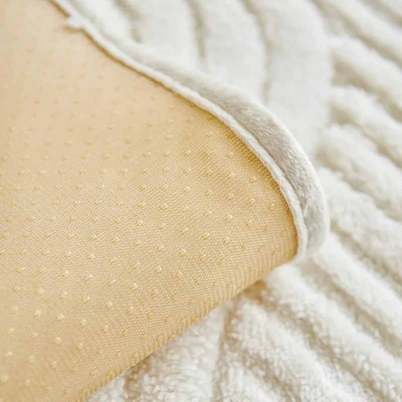 Plush Wave Striped Couch Slipcovers