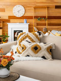 Rust Bohemian Tufted Geometric Pillowcase