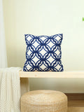 Geometric Embroidered Throw Pillow Cover – Modern Boho Home Decor Accent