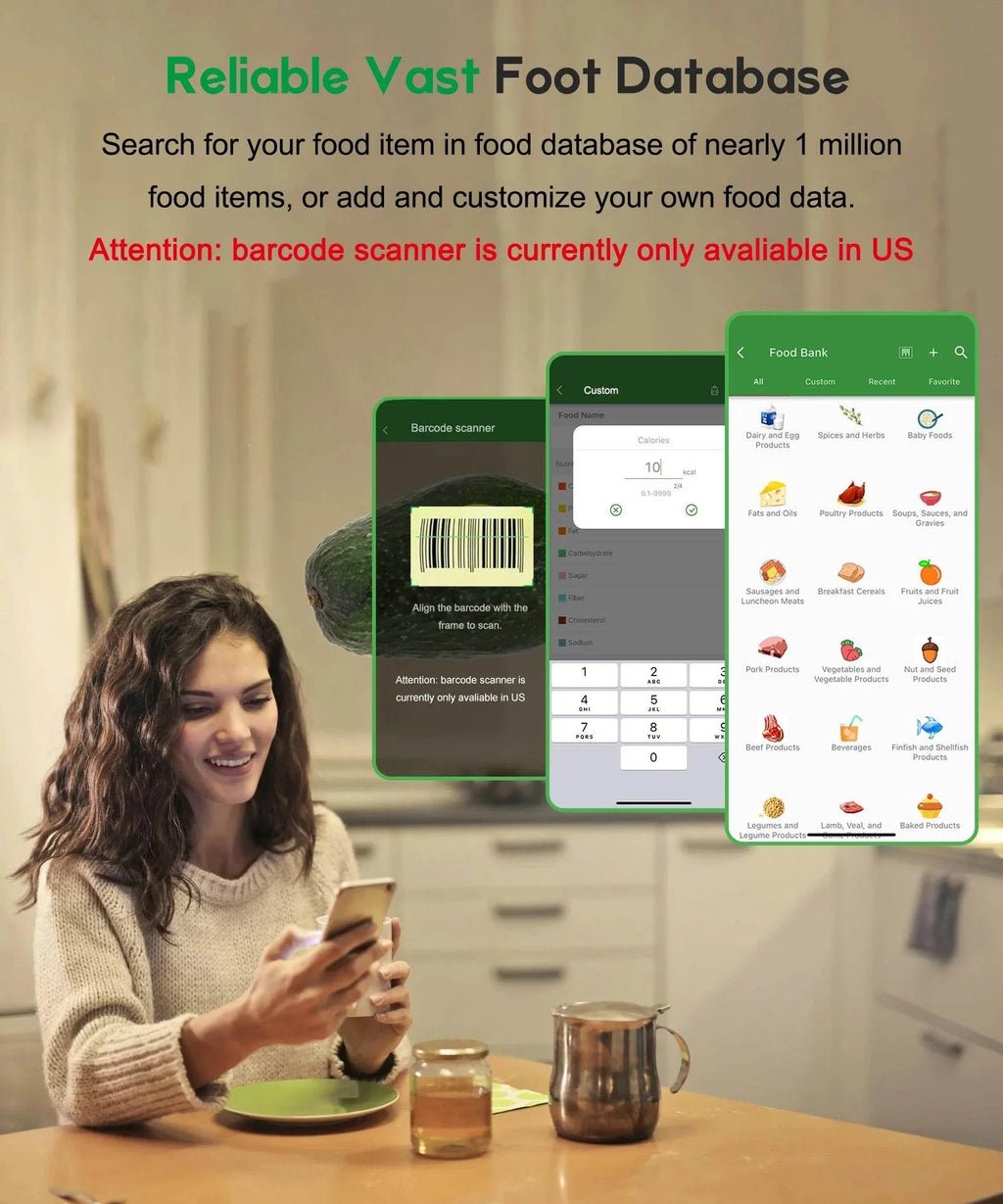Smart Nutrition Food Scale with Bluetooth app