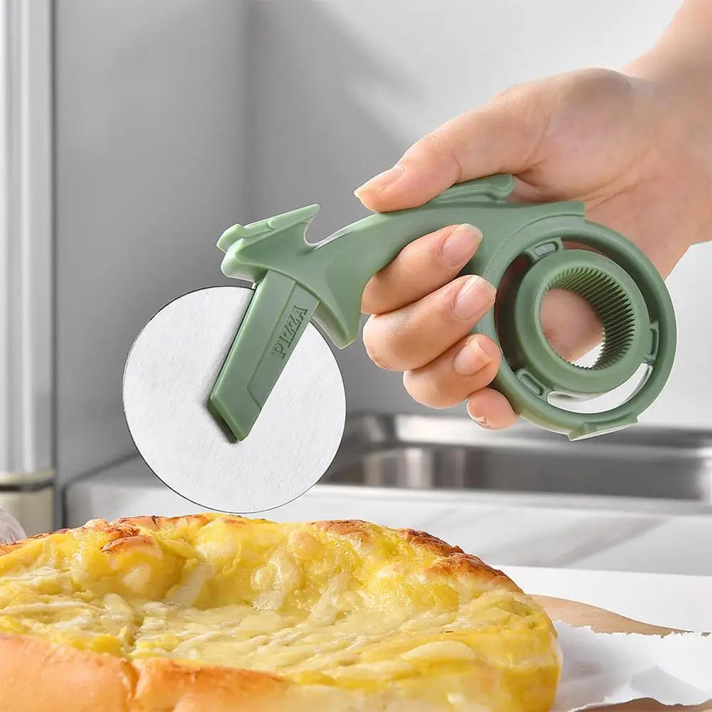 Pizza Dual Cutting Wheels With Ergonomic Handle Stainless Steel Food Chopper Multi-Function Roller For Dough Baking Tools Cheese
