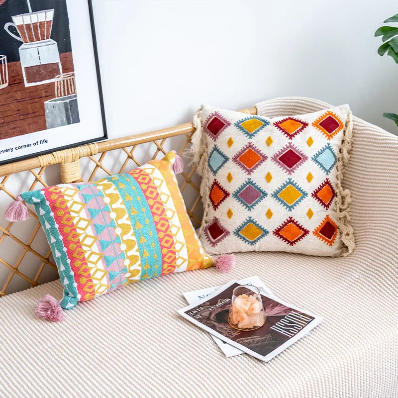 Moroccan Embroidered Pillow Cover