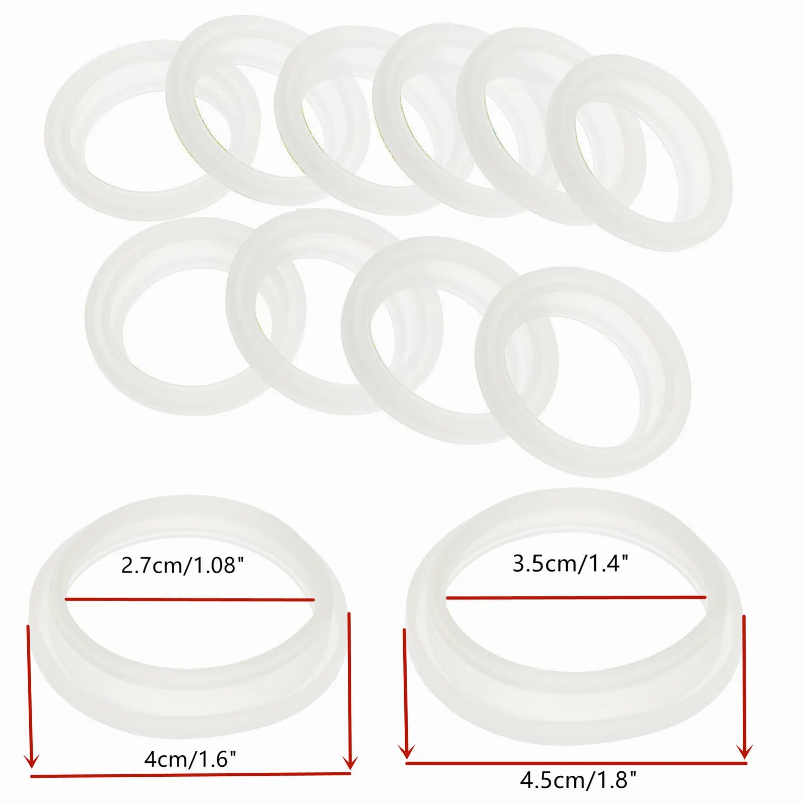 Silicone Sealing O-Rings Gaskets for Vacuum Bottle, Cover Stopper, Thermal Cup Lid, Resistance O Ring Seals, 4 cm, 5cm, 10Pcs