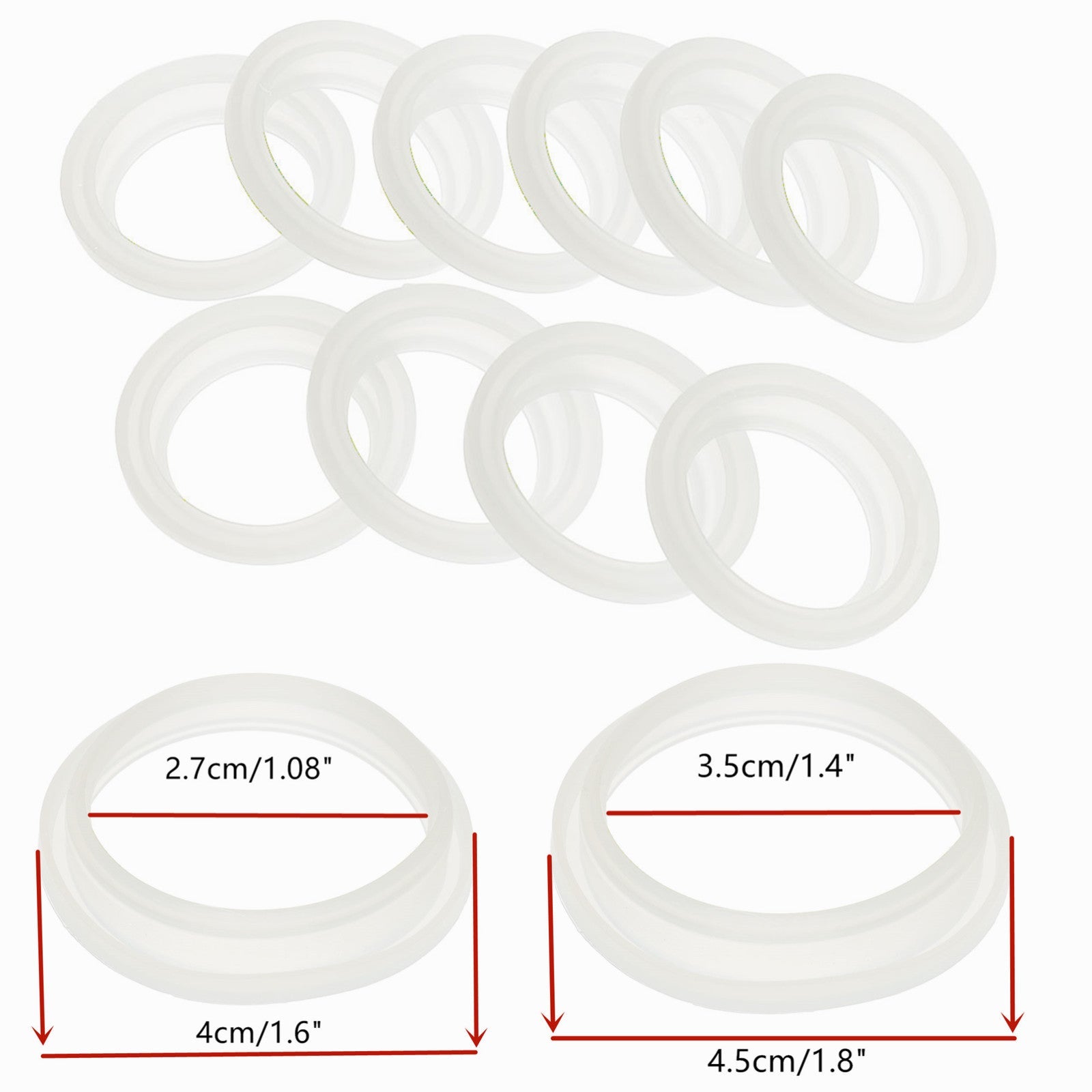Silicone Sealing O-Rings Gaskets for Vacuum Bottle, Cover Stopper, Thermal Cup Lid, Resistance O Ring Seals, 4 cm, 5cm, 10Pcs