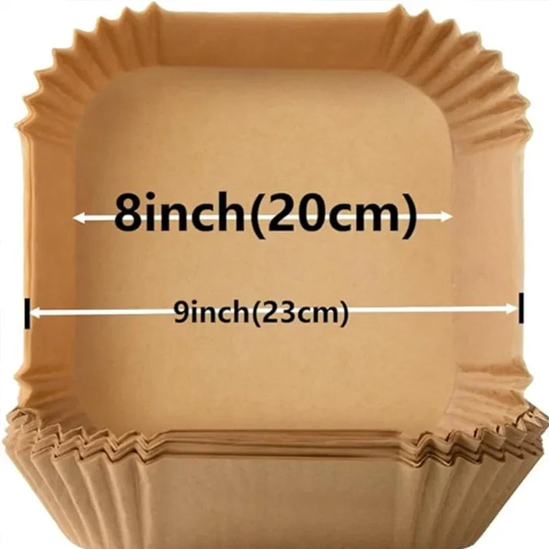 Air Fryer Liner & Steamer/Baking Paper – Silicone Coated, Plant Oil Layer, Oil-Resistant for Home & Bakeries