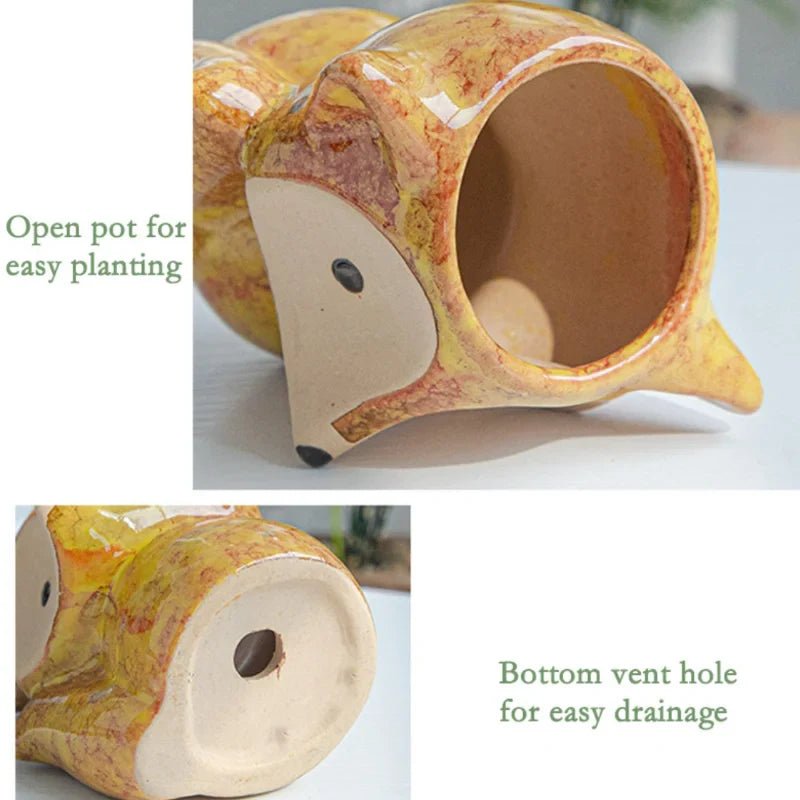Ceramic Fox Succulent Planter