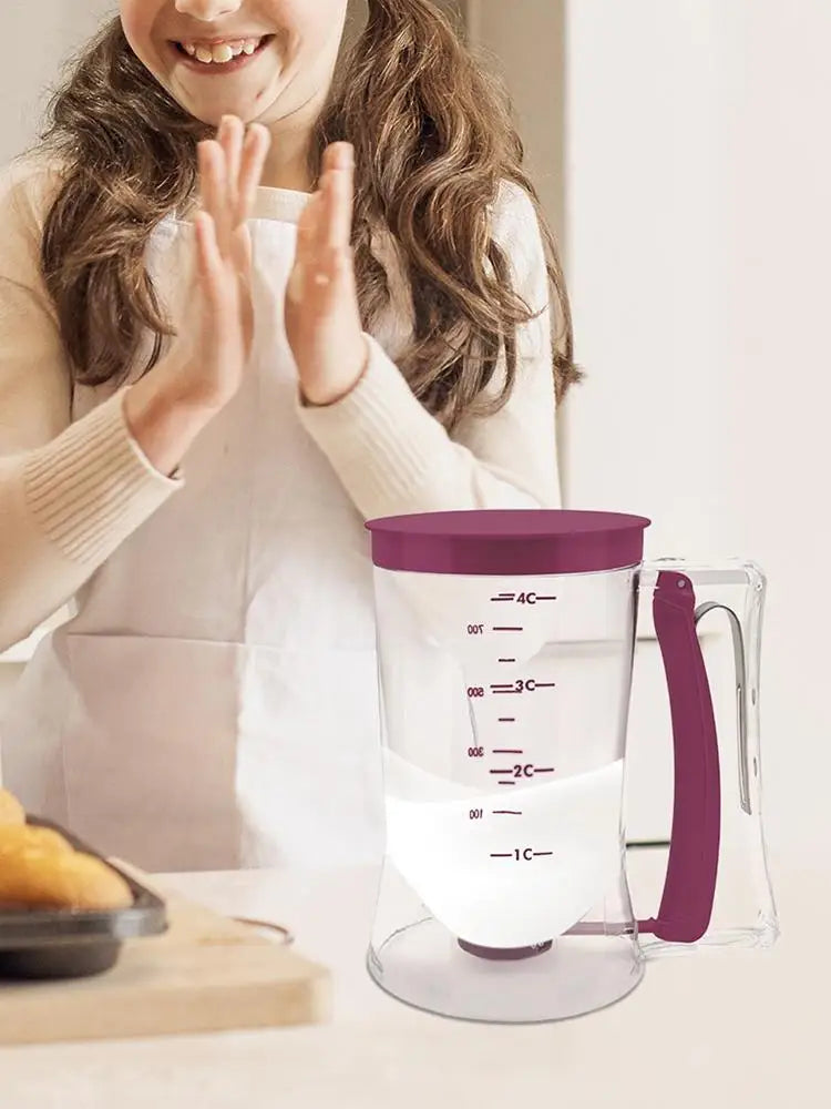 Hand-Held Batter Dispenser – Pancake, Cupcake & Waffle Batter Separator | Mess-Free Baking Tool for Muffins, Crepes & Baking Supplies