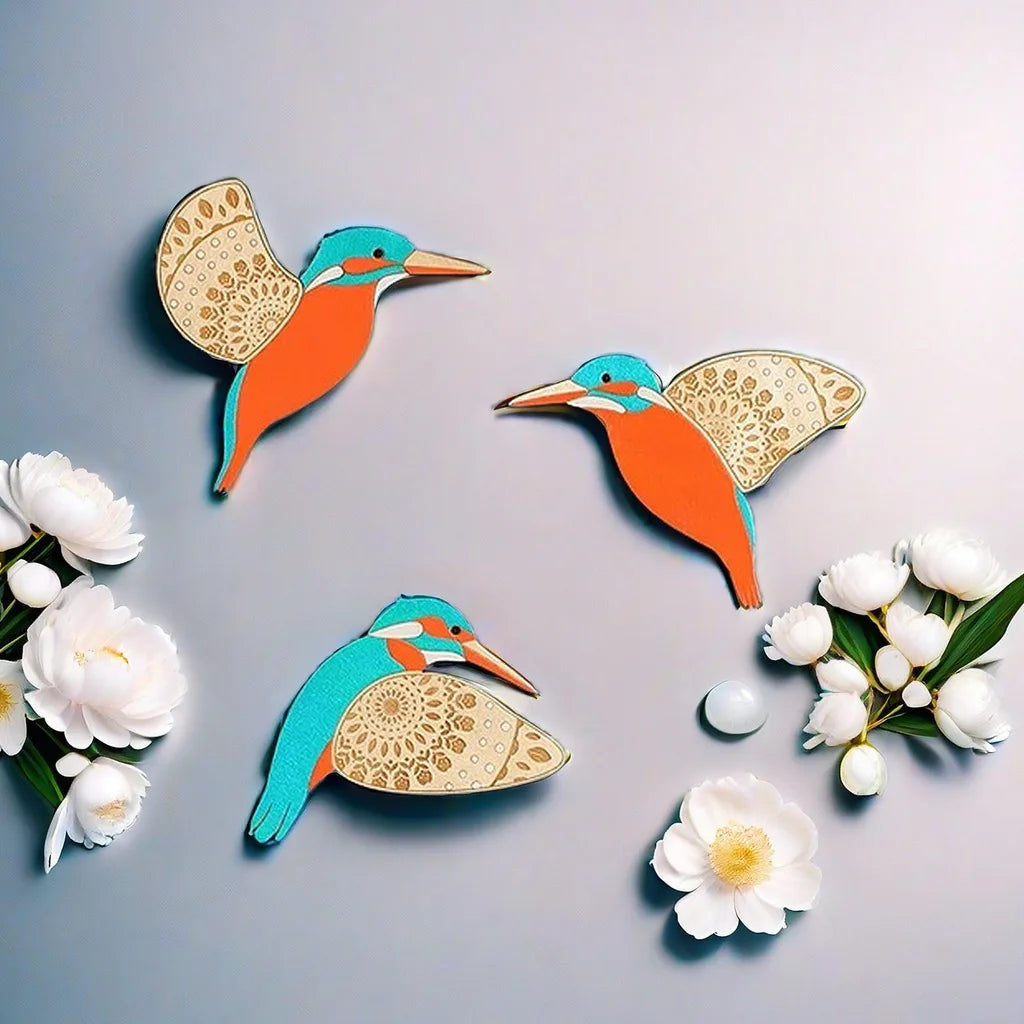 3-Piece Wooden Bird Wall Decor Set – Patterned Boho Home Decor for Indoors & Outdoors