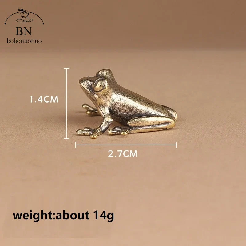 Vintage Brass Frog Mini Figurine