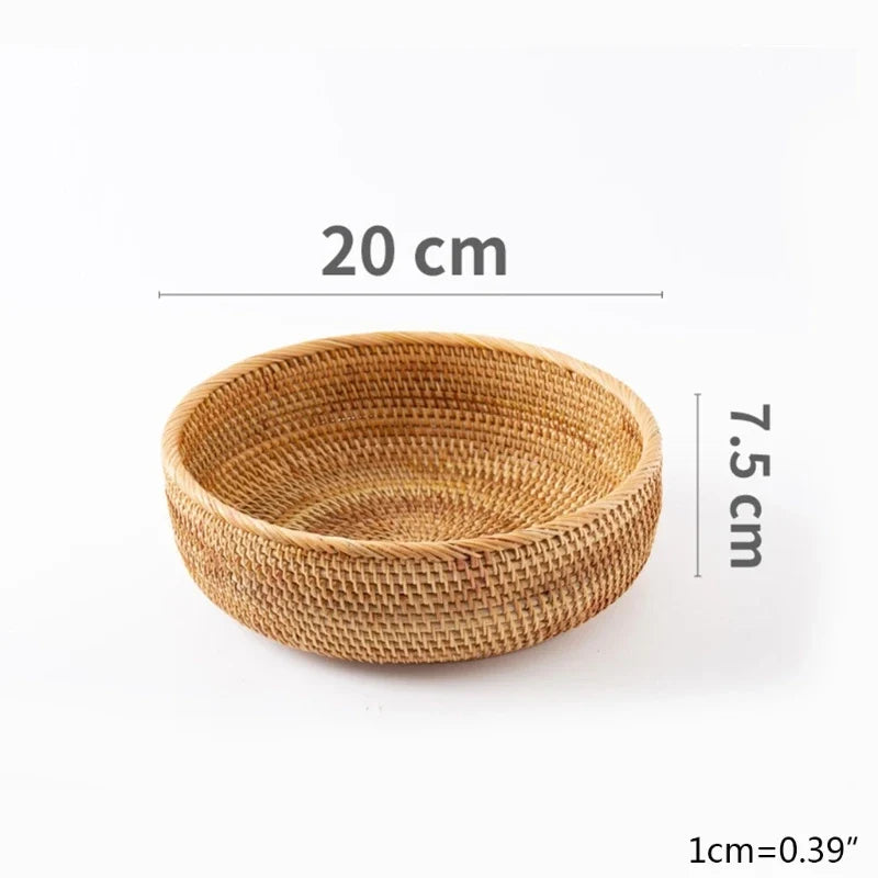 Handwoven Rectangular Rattan Wicker Basket