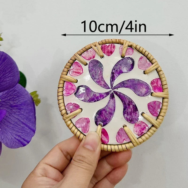 Boho Coastal Woven Shell Coaster